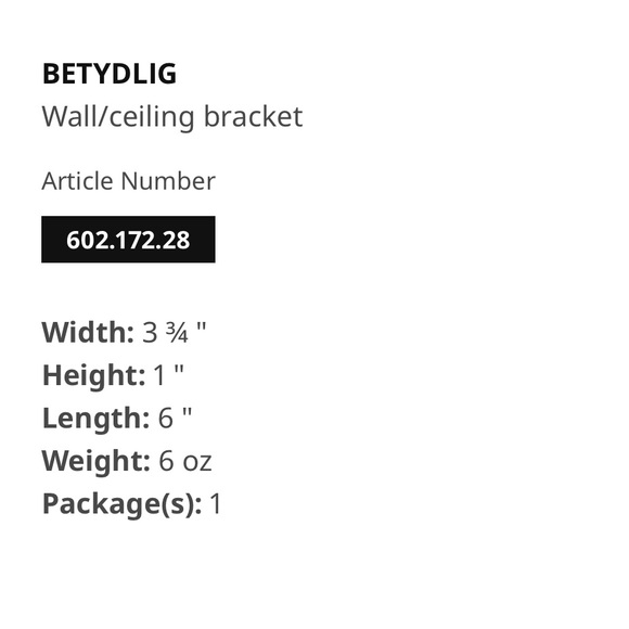 IKEA BETYDLIG Curtain Rod Bracket set of 2 - Picture 4 of 4